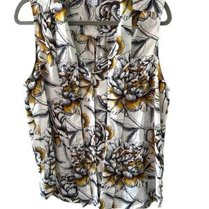 Katherine Barclay White Cream Ruffled Blouse